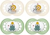 MAM Original Schnuller Größe 16+ Monate, Naturkautschuksauger, bio-rund, mit Schnullerhülle, neutral (Packung mit 2)