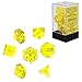 Yellow Translucent Dice with White Numbers D10 Aprox 16mm (5/8in) Set of 10 Chessex