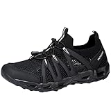 Mo Joc Zapatos de agua para exteriores ligeros unisex - Zapatos de senderismo de secado rápido, Negro , 43 EU