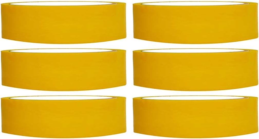 VCR Yellow Color Tape - 50 Meters in Length - 24mm / 1" Width - 06 Rolls Per Pack - BOPP Self Adhesive Tape for Arts and Craft use, Box Packing, Office and Home use