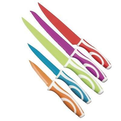 Household Trends Stainless Steel Color Coated Knife Set 5 Piece