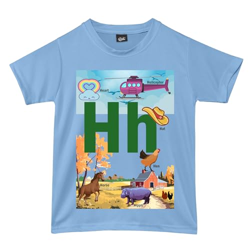 Image of RISH Alphabet - H - T Shirt for Boys and Girls | Birthday Educational Phonic Tees for Toddler Kids Outfit