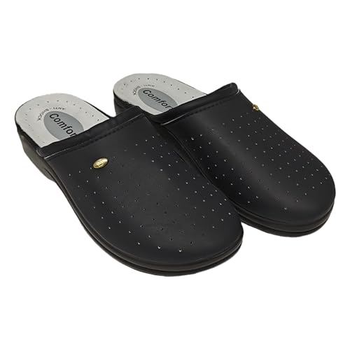 fratelliditalia.org Hausschuhe für Damen, Sohle Clogs, rutschfest, weiches Leder, verschiedene Farben