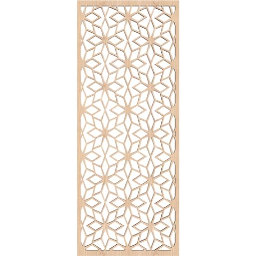 Image of Lake Decorative Pierced Fretwork Wood Wall Panels, 9 3 /8 inchW x 24 3 /8 inchH x 3 /8 inchT, Red Oak