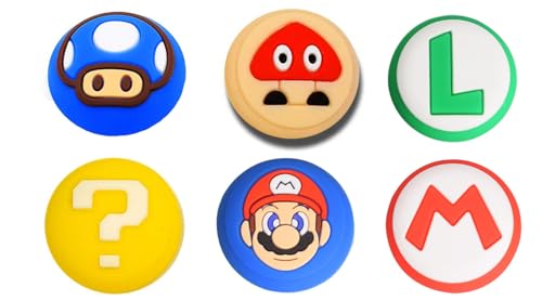 Replacement Button Caps for Switch Joycon, 6PCS Thumbsticks Protector Covers for Soft Silicone Joy-Con Joystick Grip Cute 3D Analog for Lite Controller Accessories