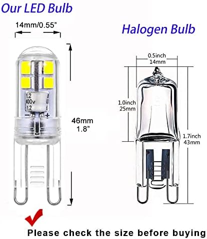 WOWLED G9 LED Light Bulb, 3W Cool White, Upgraded No Flicker No Strobe, Replace Halogen Bulbs, Clear Shell, for Home Lighting Decor