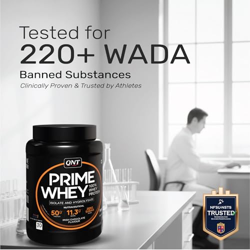 QNT Prime Whey Protein Powder – Irish Chocolate | 25g Protein Per Scoop | Whey Isolate, Concentrate & Hydrolysate Blend | 30 Servings | Muscle Growth, Recovery & Strength | 1kg - Image 7