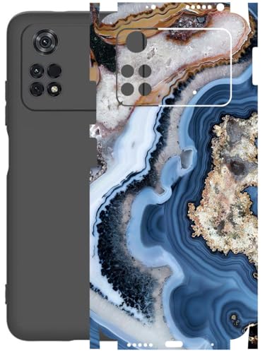 Image of AtOdds - Full Body Back Screen Guard Protector Film - Lamination Wrap Skin Sticker Compatible with Poco M4 PRO (4G) | Scratchproof Matte Finish (Floor Marble)