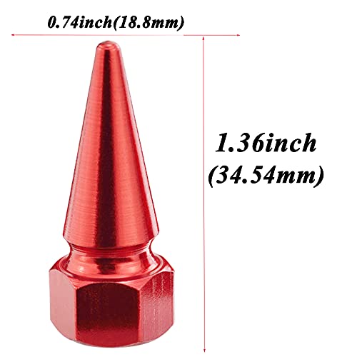 Abfer Air Tire Valve Caps Stem Cover Car Decorative Accessories Unique Shape Fit Vehicle Bike SUV Trucks Bicycle Motorcycles,Red