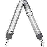FOMAX Taschengurt 5cm Breit, Längenverstellbar mit Karabiner Farbe Silber, viele Mustern, tolle Kombination mit Ihrer Liebingstaschen (Grau-gestreift)