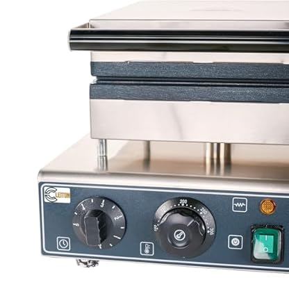 Cleiton® Professionelles elektrisches Doppel-Waffeleisen für den Tisch, aus Edelstahl, 55 x 36 cm, Platten aus Gusseisen, 8 quadratische Waffeln, 3200 W – Bild 7