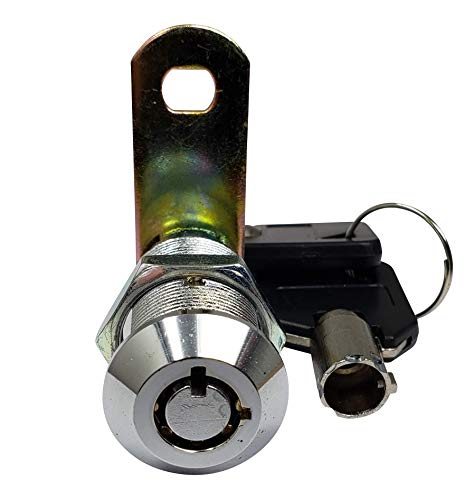 Admiral Locks 1-1/4” Tubular Cam Lock, Keyed Alike Removable Key RV Compartment Storage Lock Cabinet Locks (1-1/4 Inch 90°, Chrome Pack of 5)