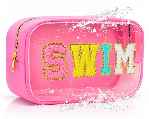 Swim Chenille Letter Waterproof Makeup Bag for Travel