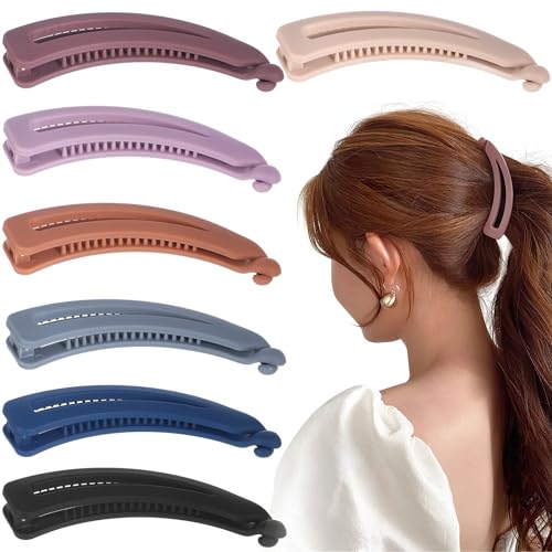 Pinces à cheveux banane pour fille et femme pinces en plastique dépoli FRCOLOR