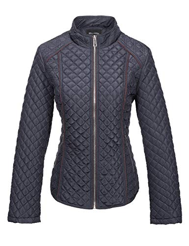 Bellivera Women's Stand Collar Lightweight Gilet Quilted Puffer Jacket, The Padded Zip Coat for Spring and Fall 087 black M
