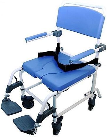 Shower Transport Chair Bath Toilet Rehab Commode Bariatric 20" Wide Seat - Aluminum Adjustable 185W
