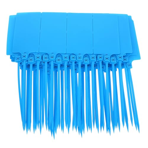 ABOOFAN 100pcs Blue Plastic Shipping Labeling Tags 5.8×100mm Sturdy Cable Tags for Luggage and Industrial Packaging