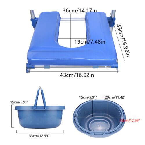 350LBS Mobility Elder Potty Chair Waterproof Commode Shower Toilet Transport Wheelchair