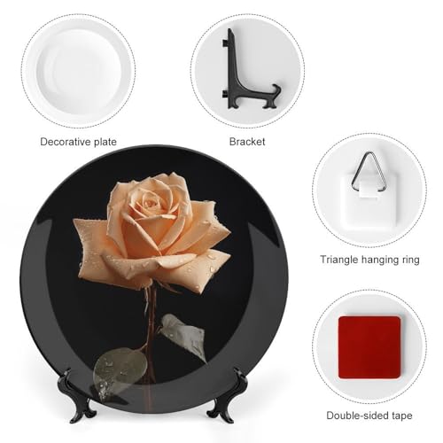 Assiette décorative en porcelaine de 25,4 cm avec son support de présentation élégant - 4