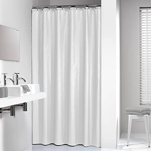 Rideau de douche blanc polyester imperméable Sealskin Madeira pour baignoire