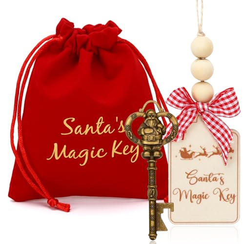 AUGSUN Christmas Santa's Magic Key, Vintage Santa Claus Magic Key