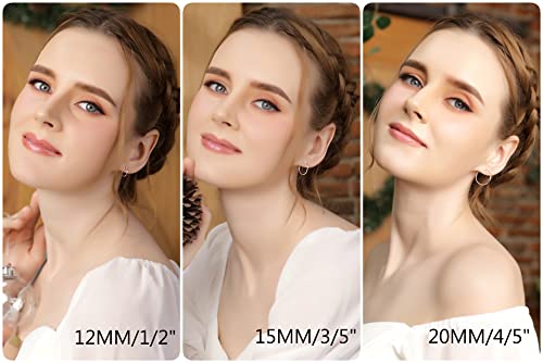 Sterling Silver Hoop Earrings for Women - Gold Hoop Earrings - Hoop Earrings Set - Thin Light Polished Round Post Click-top Hoops Earring for Women Men, 12-20mm Diameter, 1-3 Pairs Jewelry Sets3