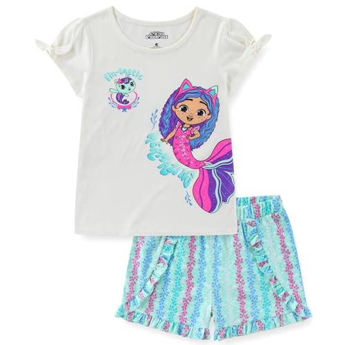 DREAMWORKS GABBYS DOLLHOUSE Girls Short Sleeve T-Shirt and Shorts Set for Toddler to Big Kids