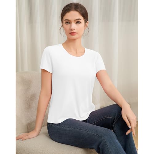 Short Sleeve T Shirts for Women Basic Tees Cropped Tshirts Casual Summer Tops Crewneck Plain Petite Tops4