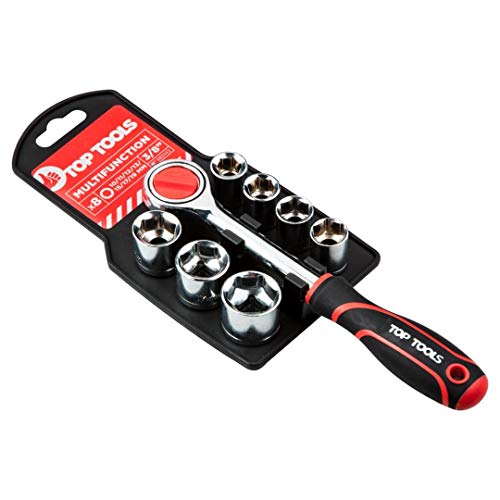 5902062381422 Ratchet + 7 sockets 3/8" Top Tools 38D142 Cover