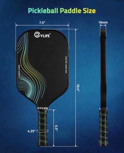CVLIFE Pickleball Paddle Thermoformed Carbon Fiber Pickle Ball Paddle Black - image 6