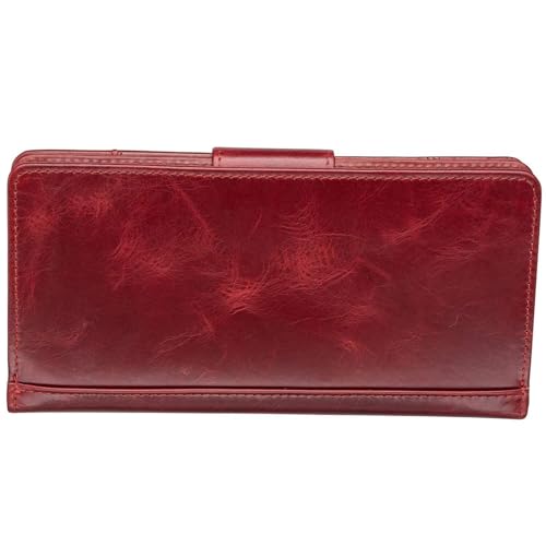 Mancini Casablanca Full Grain Leather RFID Secure Clutch Wallet, Black