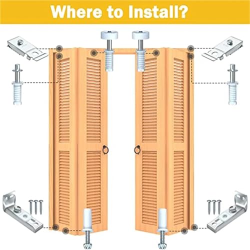Herrajes para puerta plegable 8 piezas Kit de reparación y repuesto para clóset corredizo bifold miniatura 6