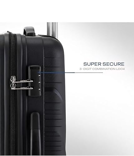 Image of Safari Cairo 8 Wheels, 5 Years Warranty (Cabin & Check-in) Polyproplyene Trolley Spinner Luggage Set of 3, 55Cm, 66Cm & 75Cm, Small, Medium, Large (Black)