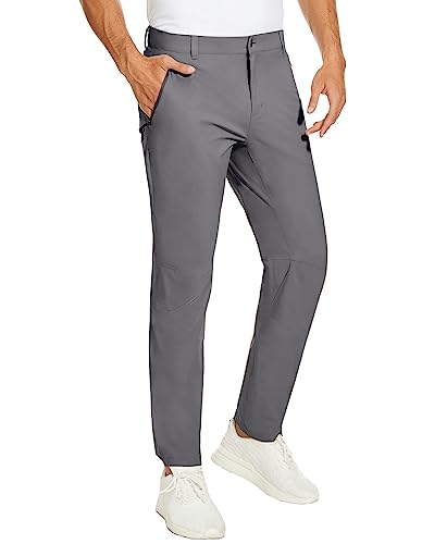 Puli Lightweight Travel Pants Men Golf Hiking Track Summer Pants For Men Slim Fit With Zipper Pockets Waterproof Grey 32 #TOP6