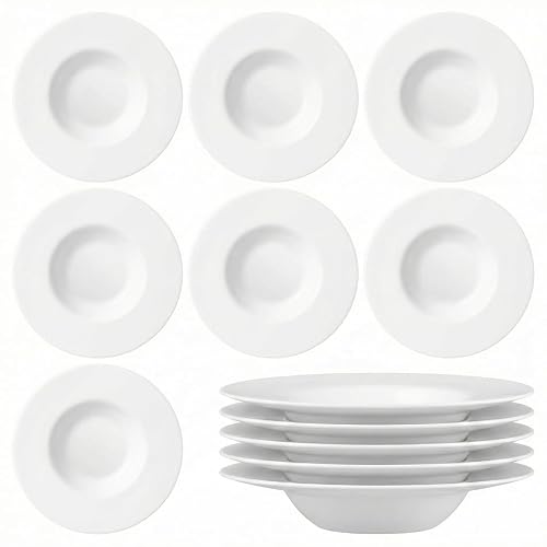 COSE DA CASA Set 12 Piatti Risotto Gourmet Grangusto 27 cm a cappello di prete Vetro Antiurto bianco piatto del Monaco professionale o domestico tavola elegante hotel ristoranti