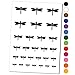 Dragonfly Solid Temporary Tattoo Water Resistant Fake Body Art Set Collection - Black (One Sheet)