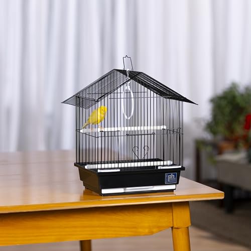 Prevue Pet Parakeet Manor Bird Cage with Handle - Versatile Carrier for Home or Travel, Small Bird Accessories, Easy Storage, Ideal for Canaries, Budgies, Finches, Parakeets, and More - Black - Image 3