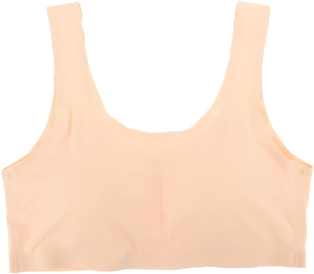 Amosfun Prosthetic-Compatible Male Chest Bra with Comfortable Fit and Stable Support for Sports and Physical Activities, Polyester Material, High Realism Design, Size 3XL Light Yellow