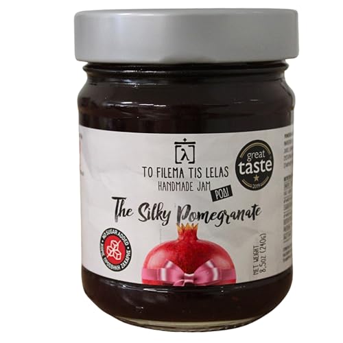 To Filema tis Lelas Mermelada Casera de Granada Sin Azúcares Añadidos, 240 g – Endulzada con Zumo de Uva, Vegana, Sin Gluten, Sabor Natural y Saludable