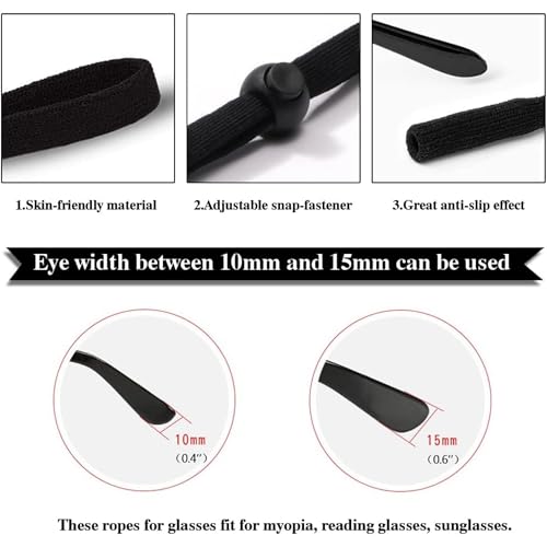 Mini Tree 5 PCS Sports Eyeglass Strap Sunglasses Lanyard Adjustable Non-Slip Eyewear Retainer Glass Cord for Running Camping Reading Outdoor