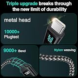 Kabel USB C na USB C, 100 W, [2 sztuki 2 m], kabel do szybkiego ładowania USB C z wyświetlaczem LED, kompatybilny z iPhone 16 15 Pro Max, Samsung Galaxy S25, S24, S23, Ultra Pixel, 7, iPad Pro