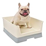 YOGAA Bandeja para Orinal para Cachorros, Inodoro para Entrenamiento de Perros, Valla para Orinal para Perros, Soporte para Almohadillas para Cachorros con Alfombrilla Antideslizante, 44 * 55 * 22 cm