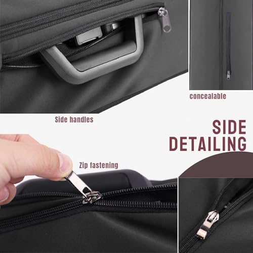 PUMHUBO No Disassembly Suitcase Covers for Luggage - 30 Inch Clear Luggage Cover Protector, Black PVC Luggage Protector Suitcase Cover