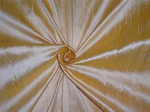 Tissu Dupion 100% pure soie jaune crème de 137 cm pour créations haute couture