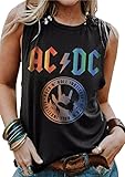 Rock N' Roll Institute Tank Top for Women Retro Country Music Shirt Rock Concert Band Tees Cool Graphic Sleeveless Top (S, Gray)
