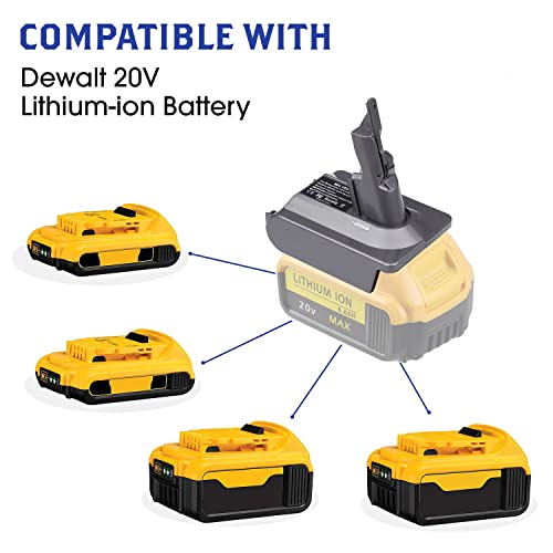 Ugoshop Replacement For Dyson V7 Battery, Dw20V7 Adapter For Dewalt 20V Battery Convert For Dyson V7 Vacuum Cleaner, Sv11 V7 Motorhead Pro Trigger Animal Car+Boat Fluffy Vacuum Cleaner (Only Adapter) #TOP4
