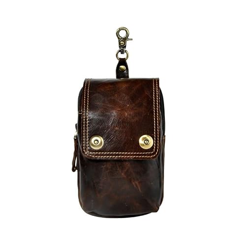 JSEIAJB Large Capacity Portable Small Waist Bag Made of Top Grain Leather for Commuting Going Out(Style1)