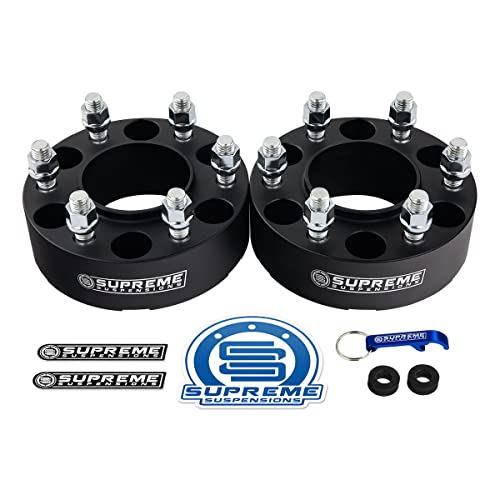 Supreme Suspensions - 2pc Set of 2 Hub Centric Wheel Spacers for 2019-2022 Ford Ranger & 2021-2022 Ford Bronco 6-Lug 2WD/4WD BP: 6x139.7mm / CB: 93.1mm / Studs: M12x1.5 - Valve Stem Caps Included