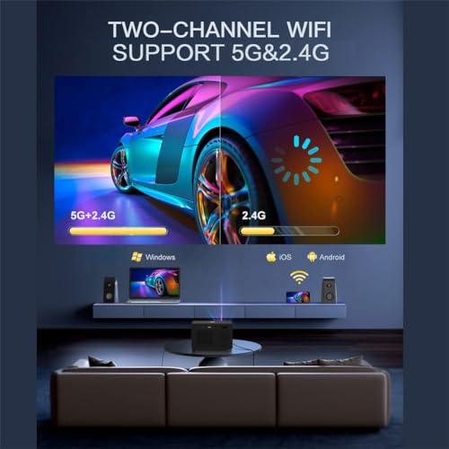 Image of Y7 Plus Android WiFi Portable Projector 720P FHD Office Home Video Mini Projector with Electric Focus Bluetooth WiFi miracast OTT app and lot More