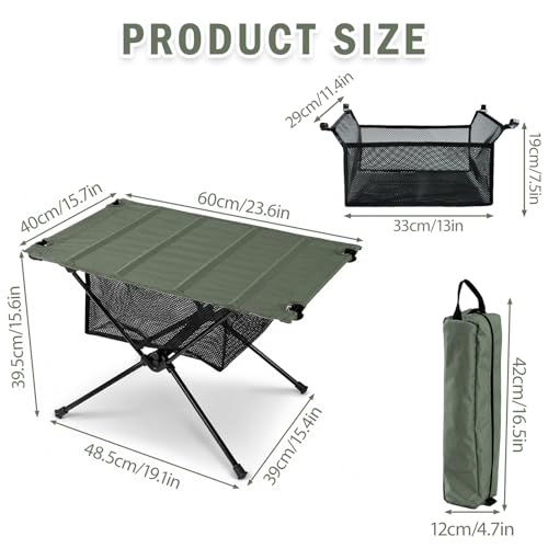 Table de camping pliable en aluminium réglable avec son sac - 4